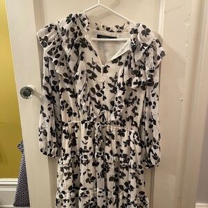 Lauren Ralph Lauren Floral Ruffle Trim Dress